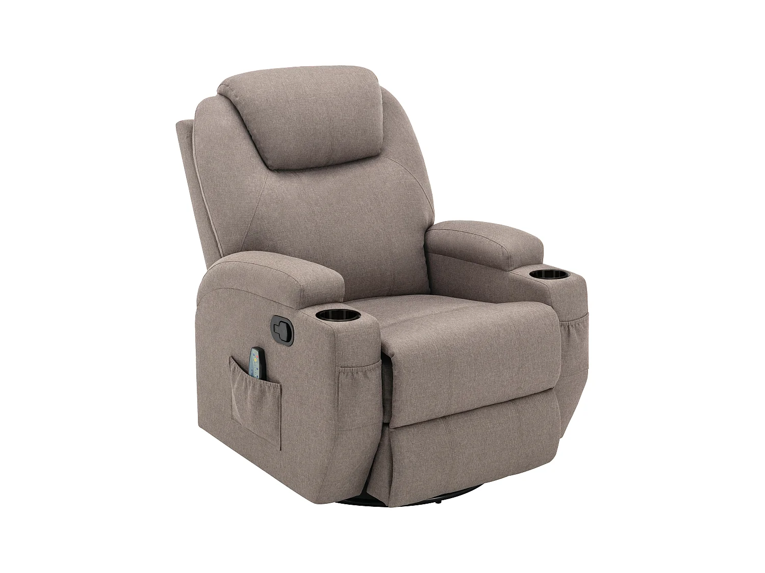 Massagesessel - Stoff - Graubraun - SILVANO