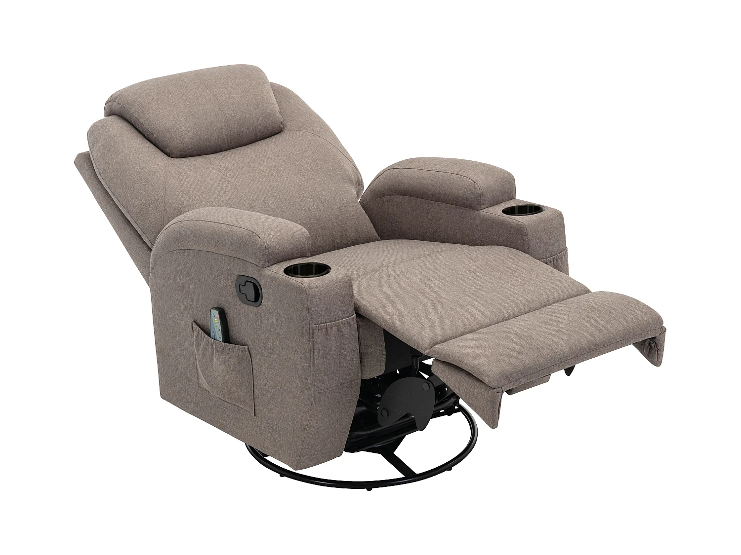 Massagesessel - Stoff - Graubraun - SILVANO