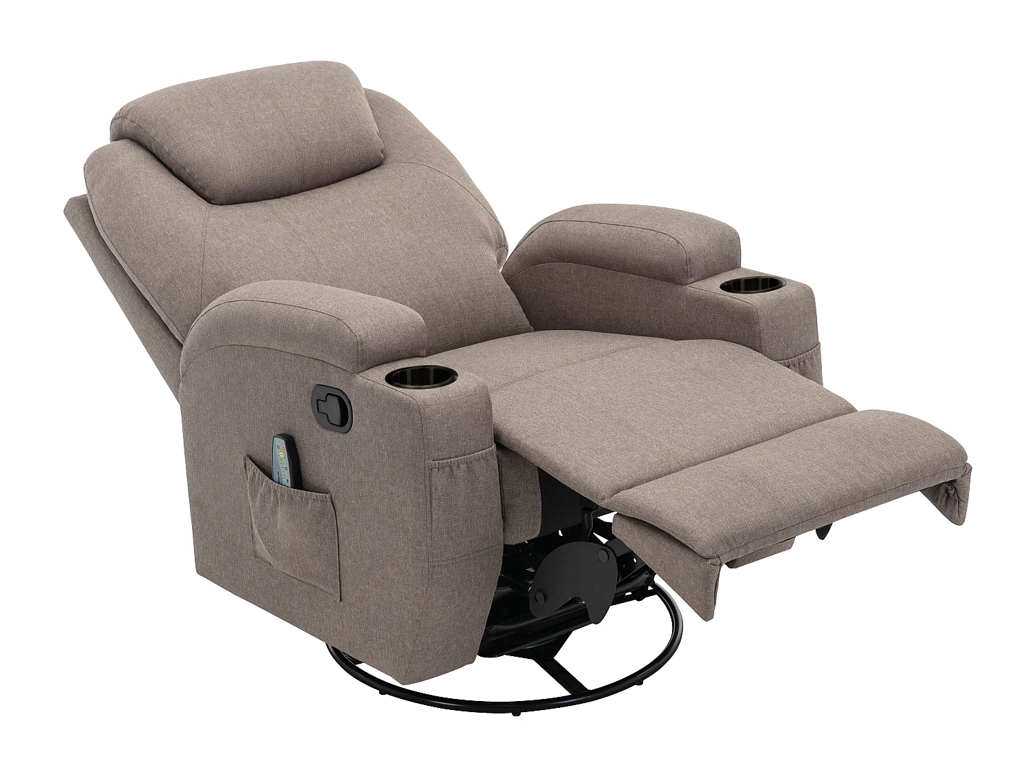 Fauteuil massant SILVANO en tissu - Taupe