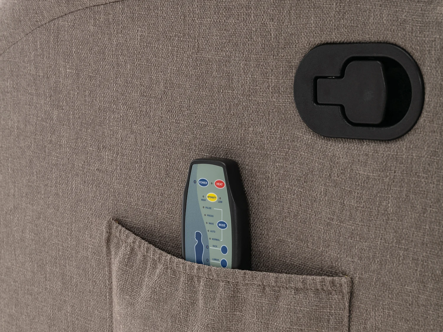 Fauteuil massant SILVANO en tissu - Taupe