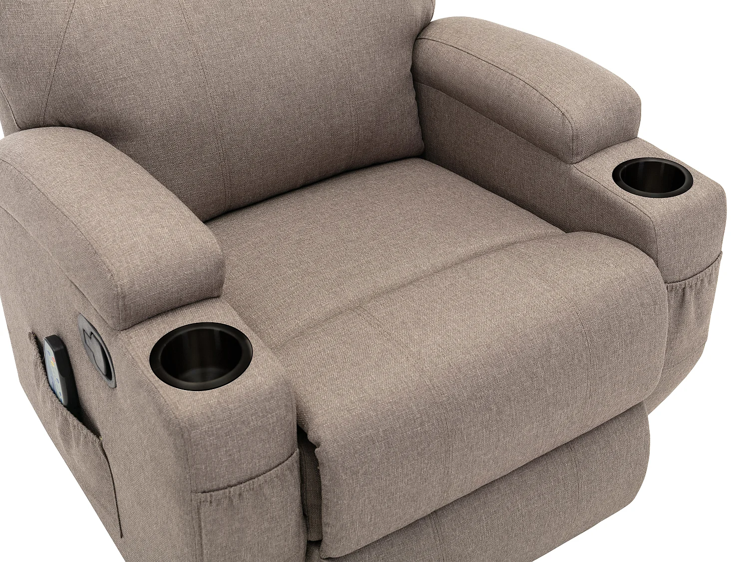 Fauteuil massant SILVANO en tissu - Taupe