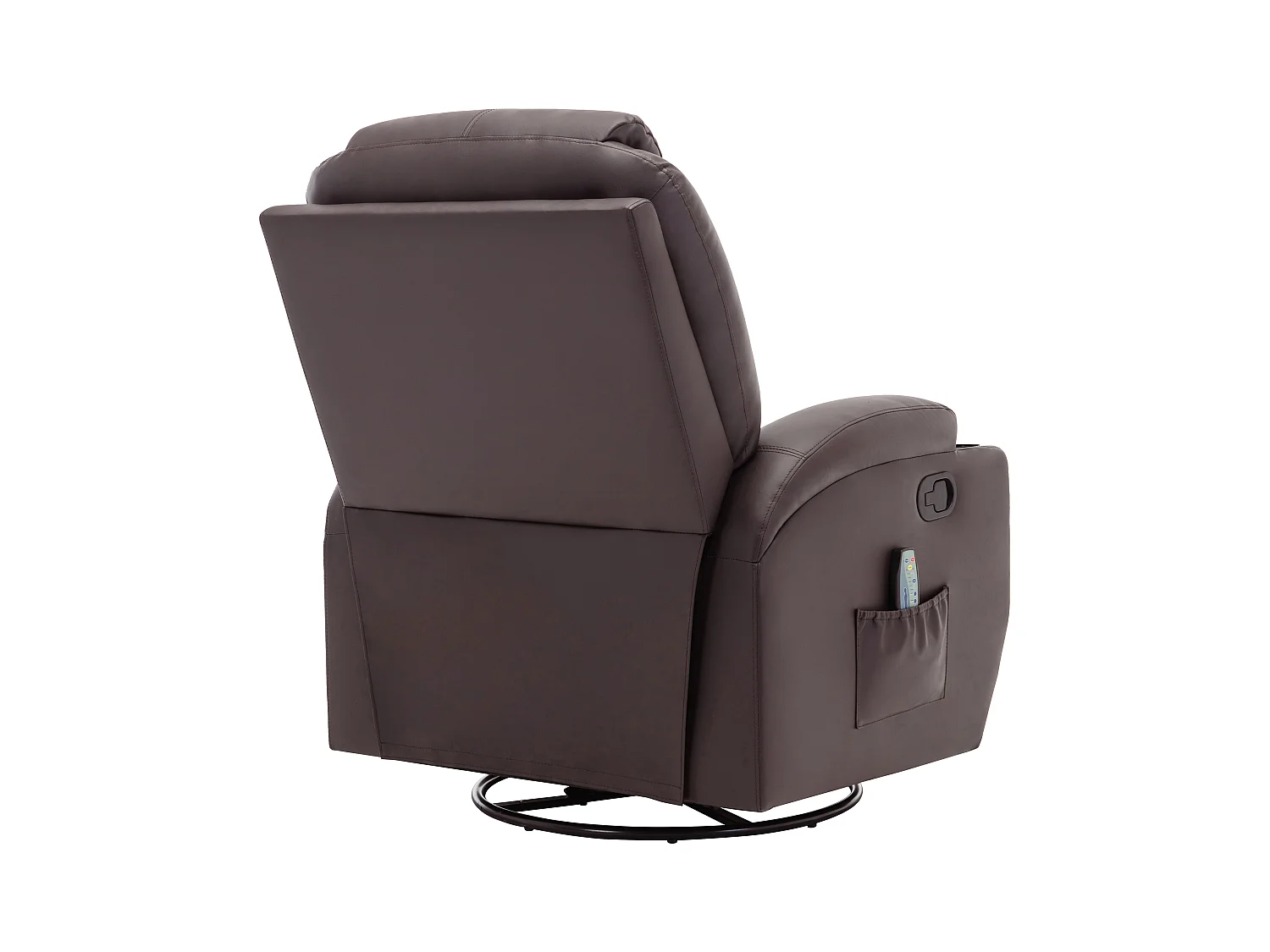 Sillón de masaje SILVANO de piel sintética - Marrón