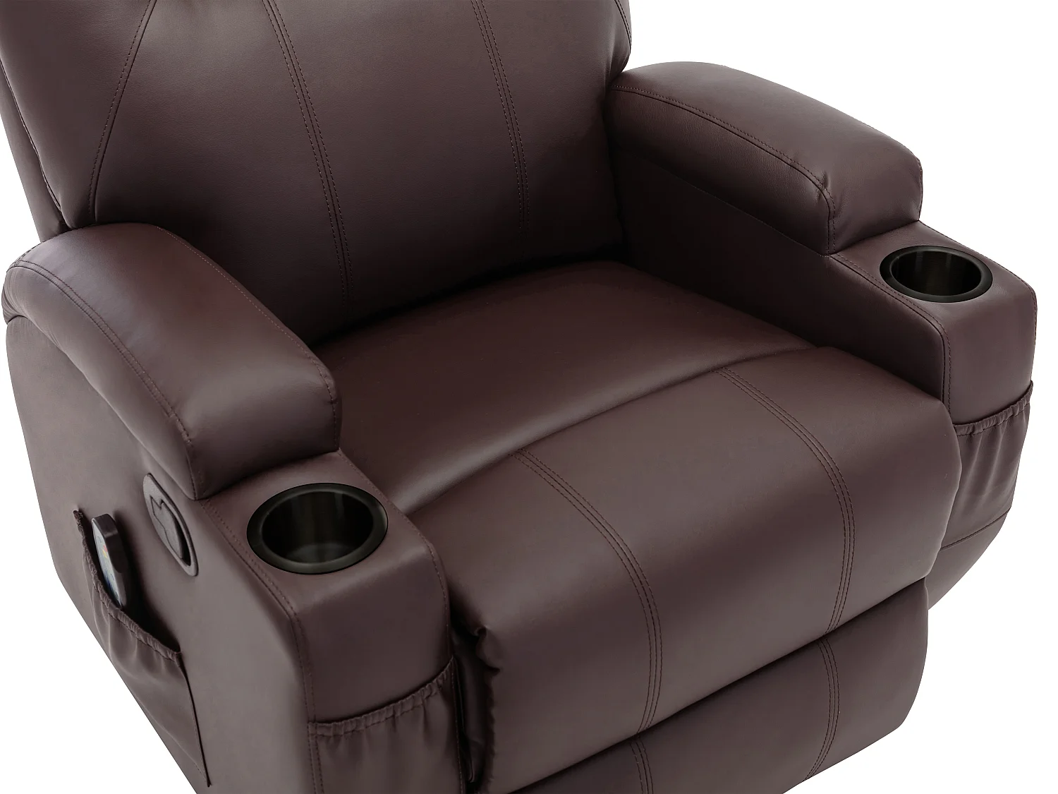 Fauteuil massant SILVANO en simili - Marron