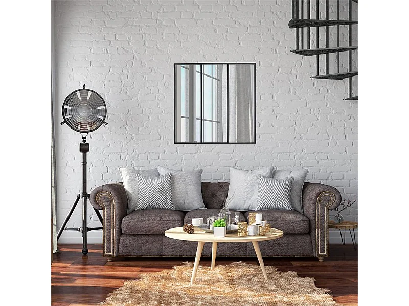 Miroir Atelier Metal 61.5x61.5cm Noir