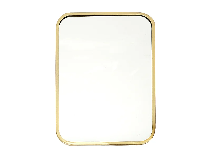 Miroir Mural Déco "Contour Carré" 34cm Or