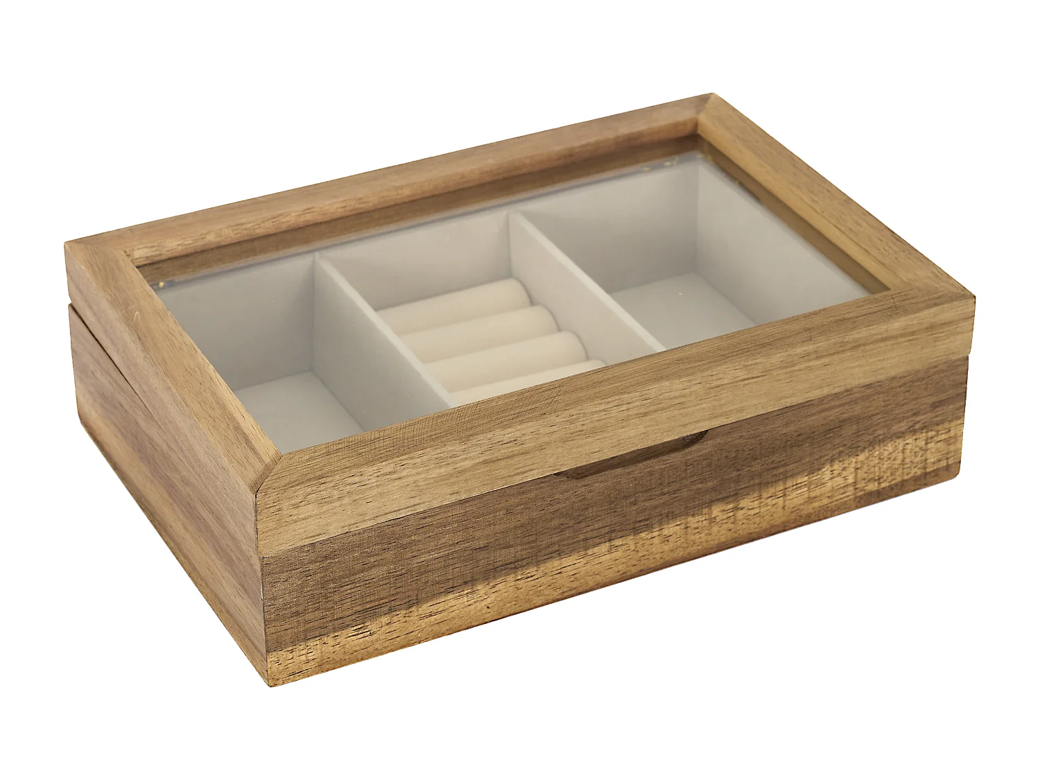 Boite A Bijoux Verre Et Bois Marron