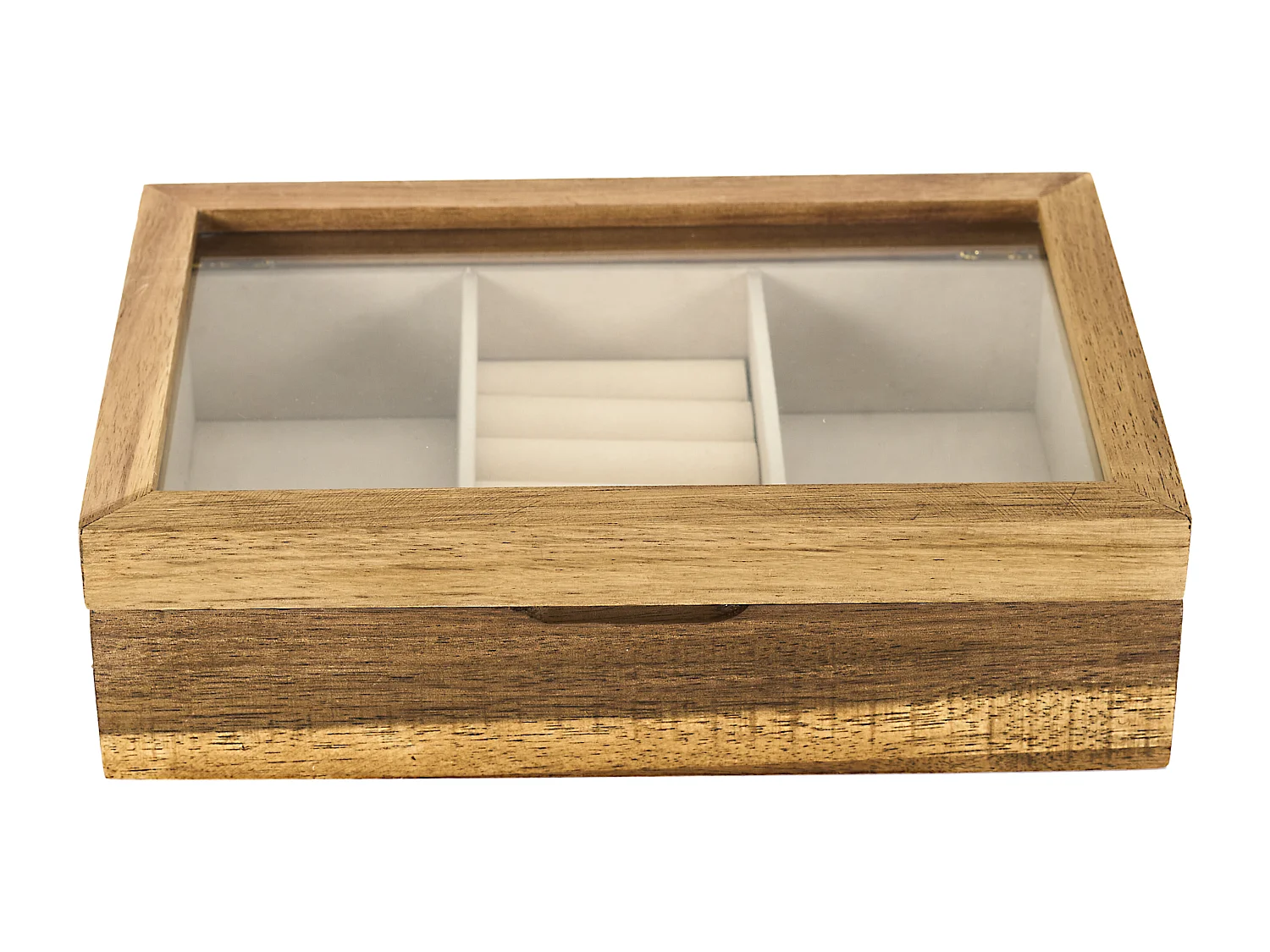 Boite A Bijoux Verre Et Bois Marron