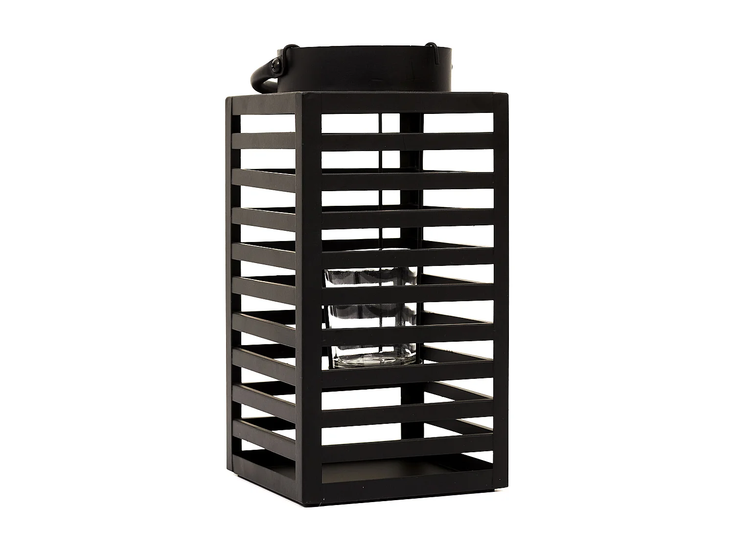 Lanterne En Metal Noir H24.5cm Noir