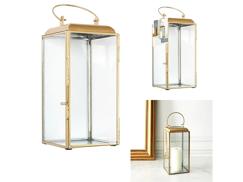 Lanterne Déco en Métal "Girotto" 30cm Or