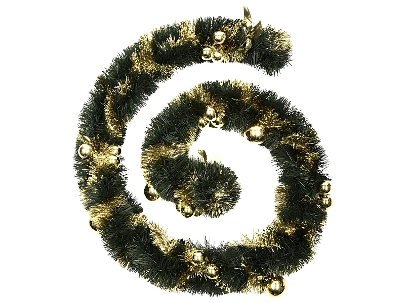 Guirlande de Noël "Boules Dorées" 270cm Vert