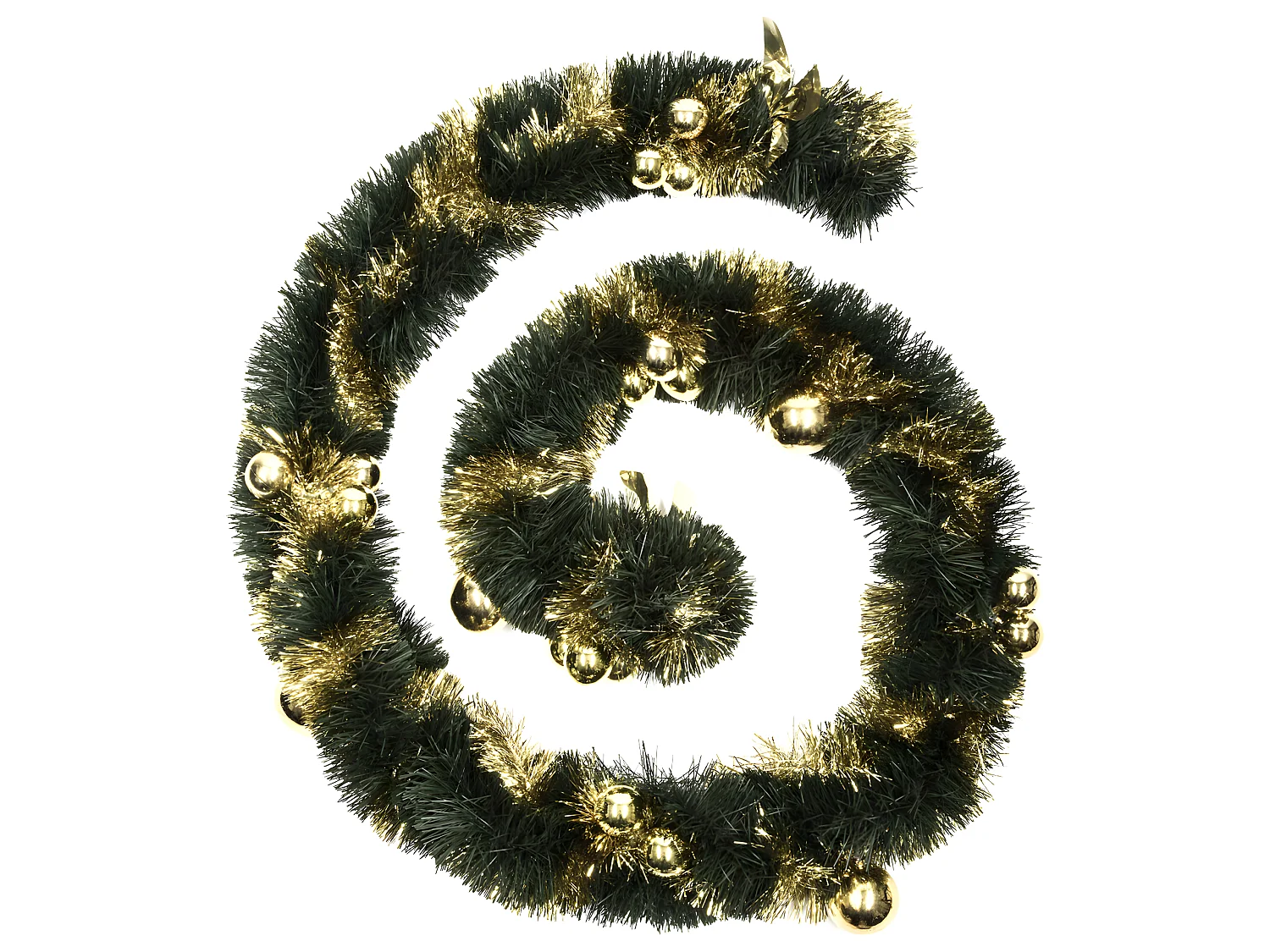 Guirlande de Noël "Boules Dorées" 270cm Vert