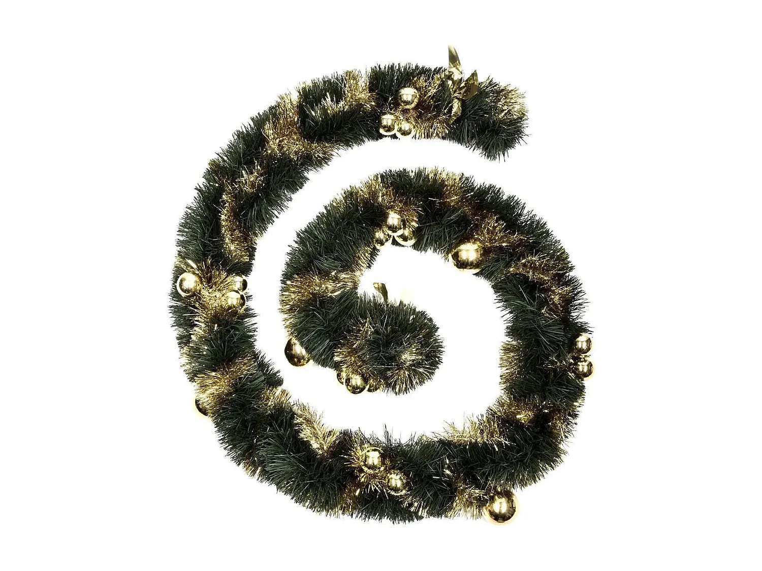 Guirlande de Noël "Boules Dorées" 270cm Vert
