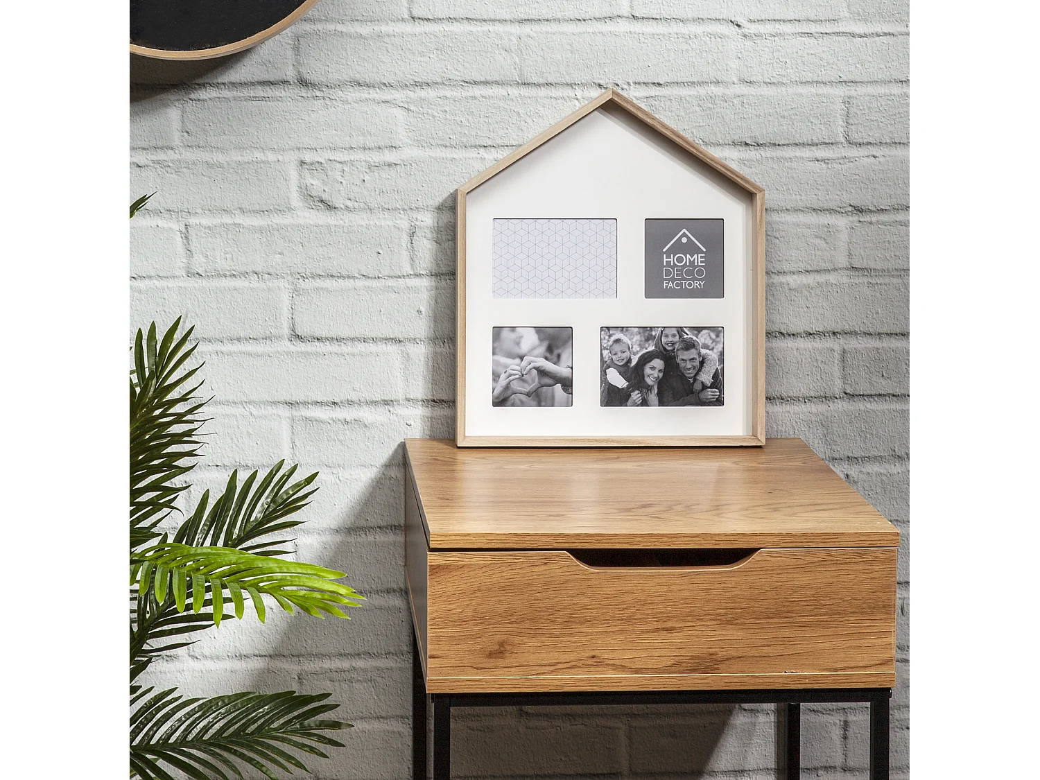 Pêle-Mêle 4 Photos "Forme Maison" 40cm Naturel