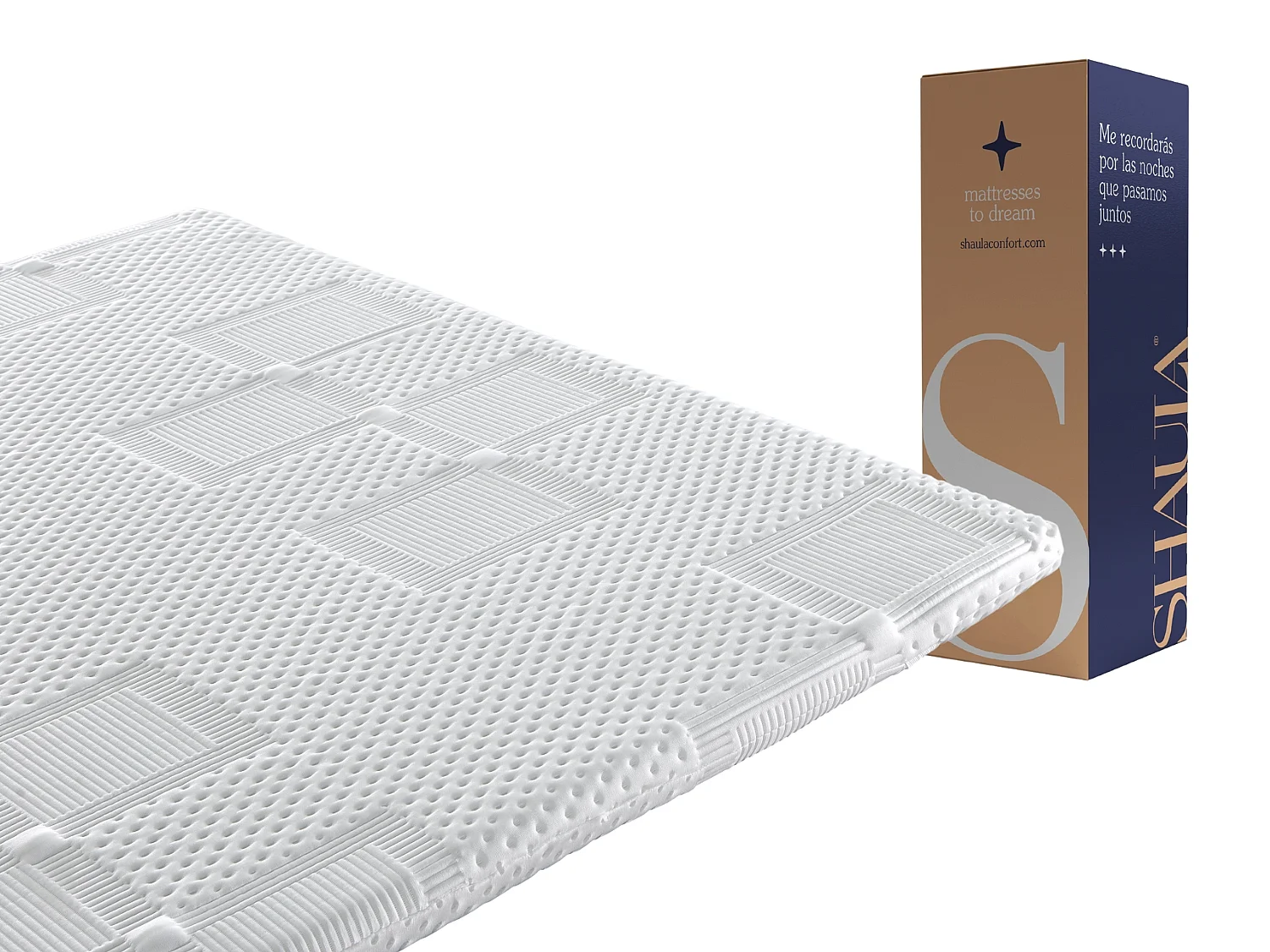 Surmatelas 160x190 MOON Épaisseur 5 cm Mousse HR Respirante et adaptable