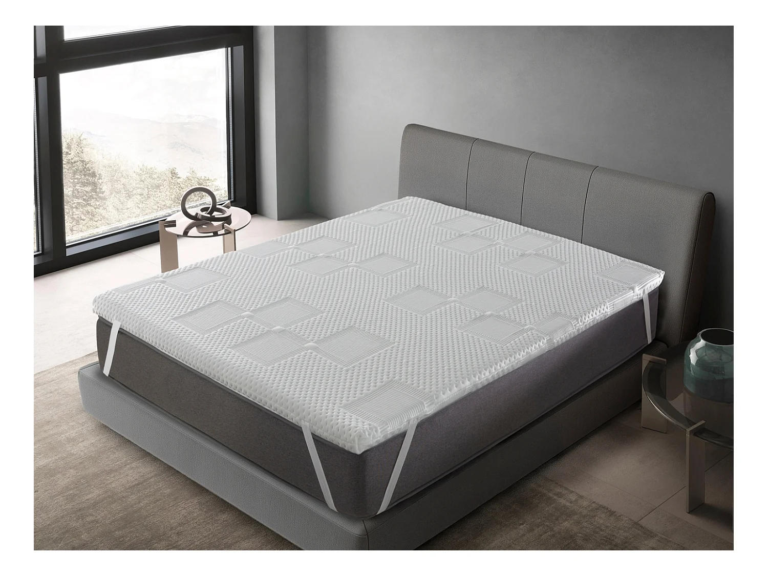 Surmatelas 90x190 MOON Épaisseur 5 cm Mousse HR Respirante et adaptable