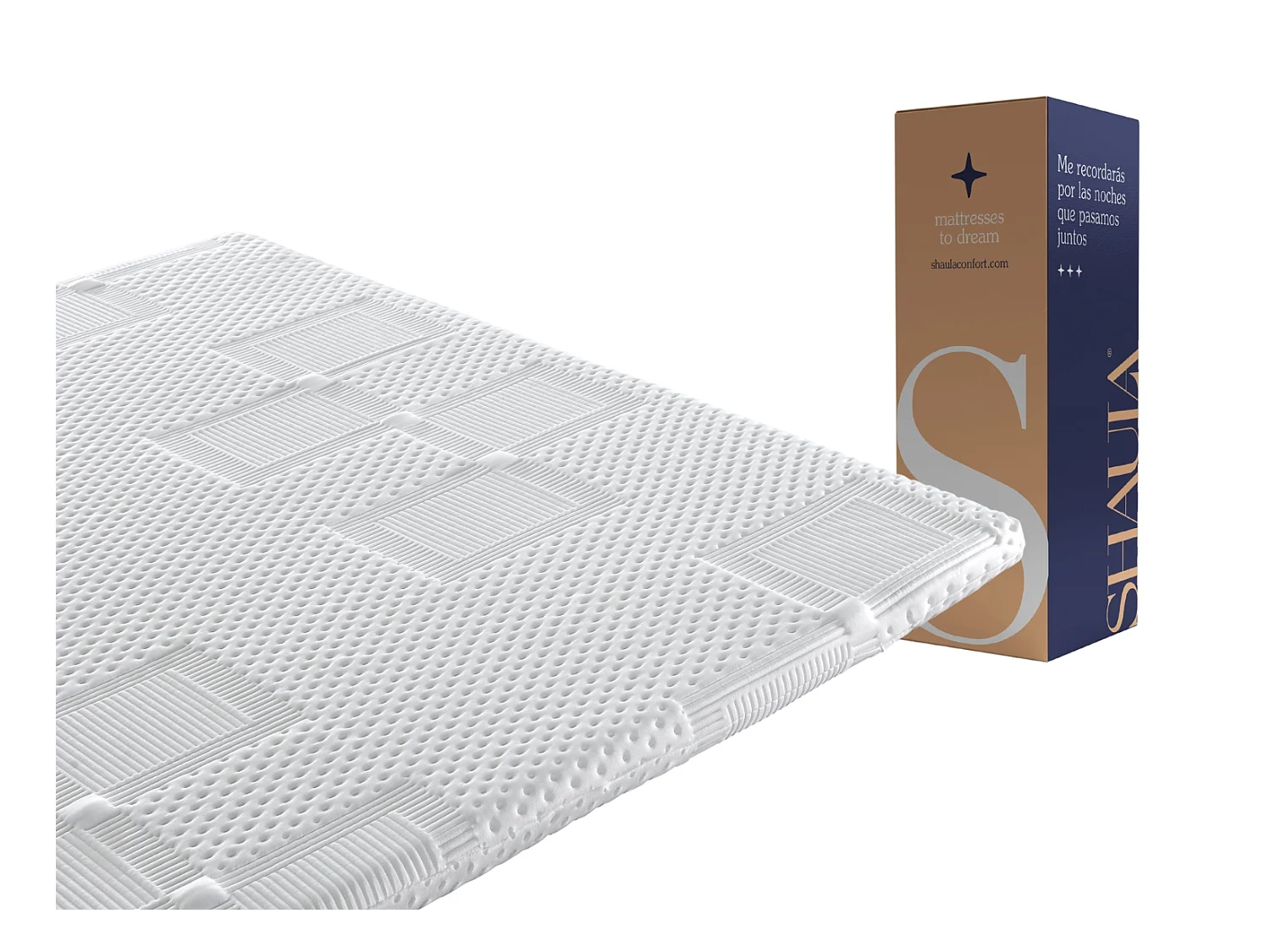 Surmatelas 90x190 MOON Épaisseur 5 cm Mousse HR Respirante et adaptable
