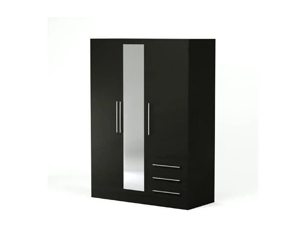 Armoire - Bois aggloméré noir - Contemporain - Chambre - L 144,6 cm