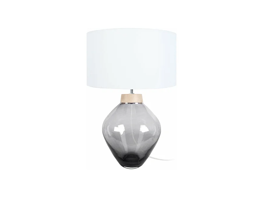 Lampe de salon vase verre  fumé,naturel 60 cm.