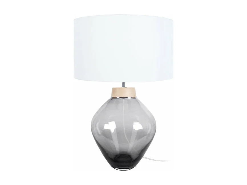 Lampe de salon vase verre  fumé,naturel 60 cm.