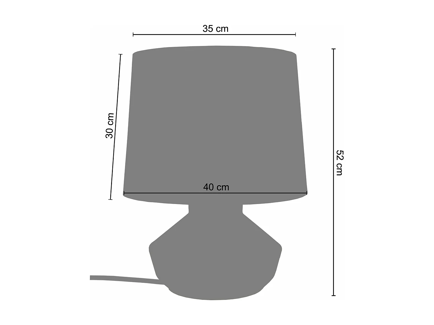 Candeeiro de sala TOSEL KONE V tecido cônico roxo D35 x  H52  cm