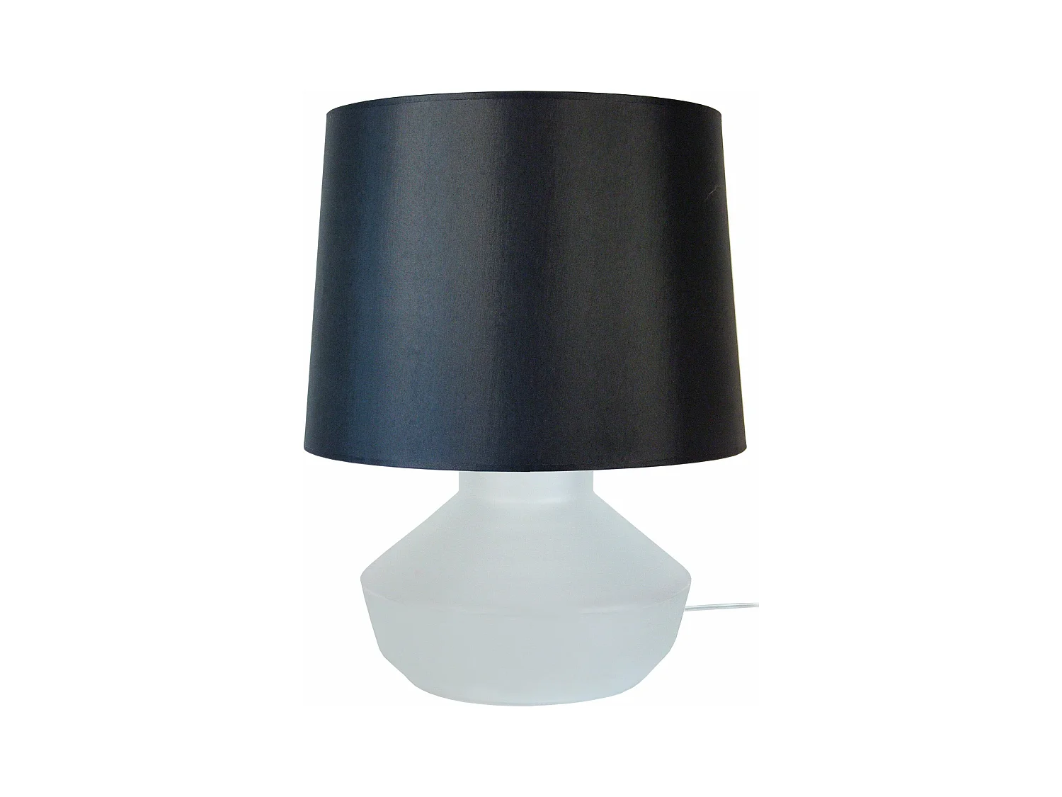 Lampe de salon vase verre  satiné,noir 52 cm.