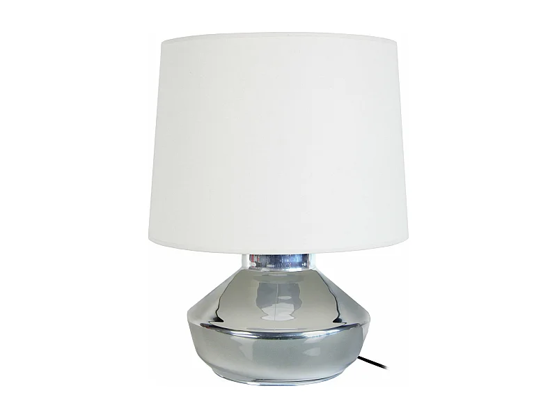 Lampe de salon, vase verre  chrome 52 cm.