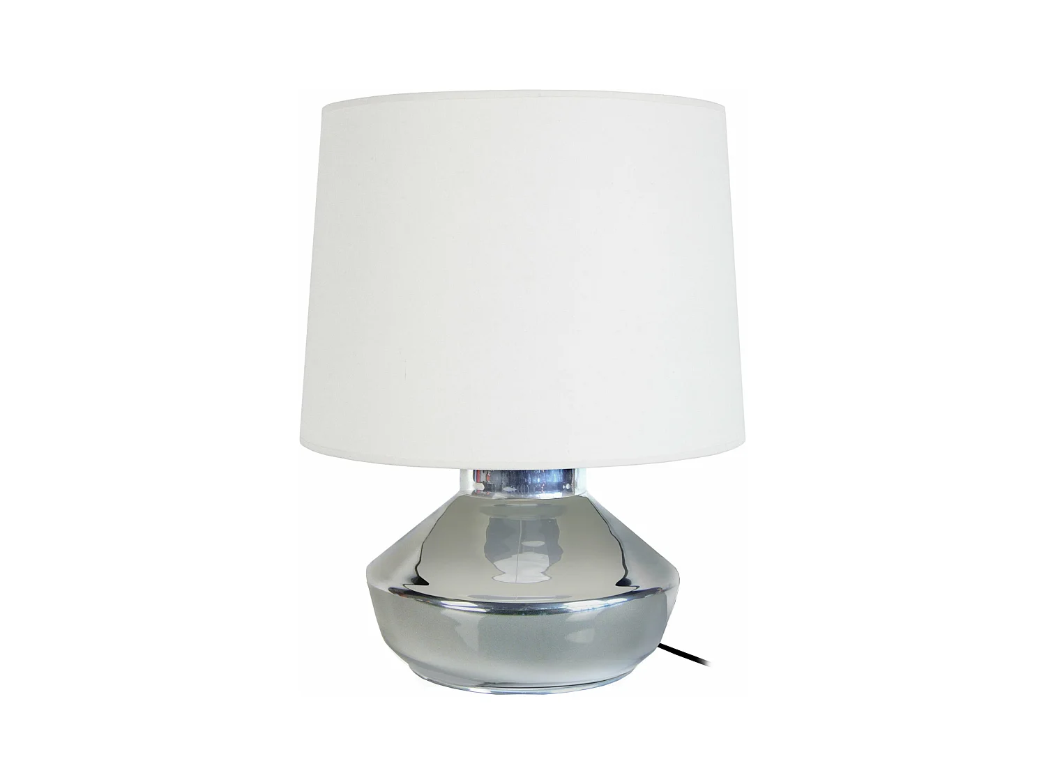 Lampe de salon, vase verre  chrome 52 cm.