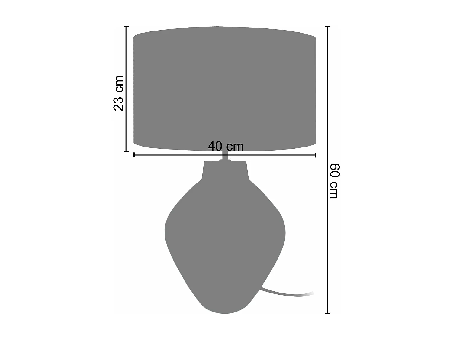 Abajur TOSEL ZIN metal cilindro castanho D16 x  H29  cm