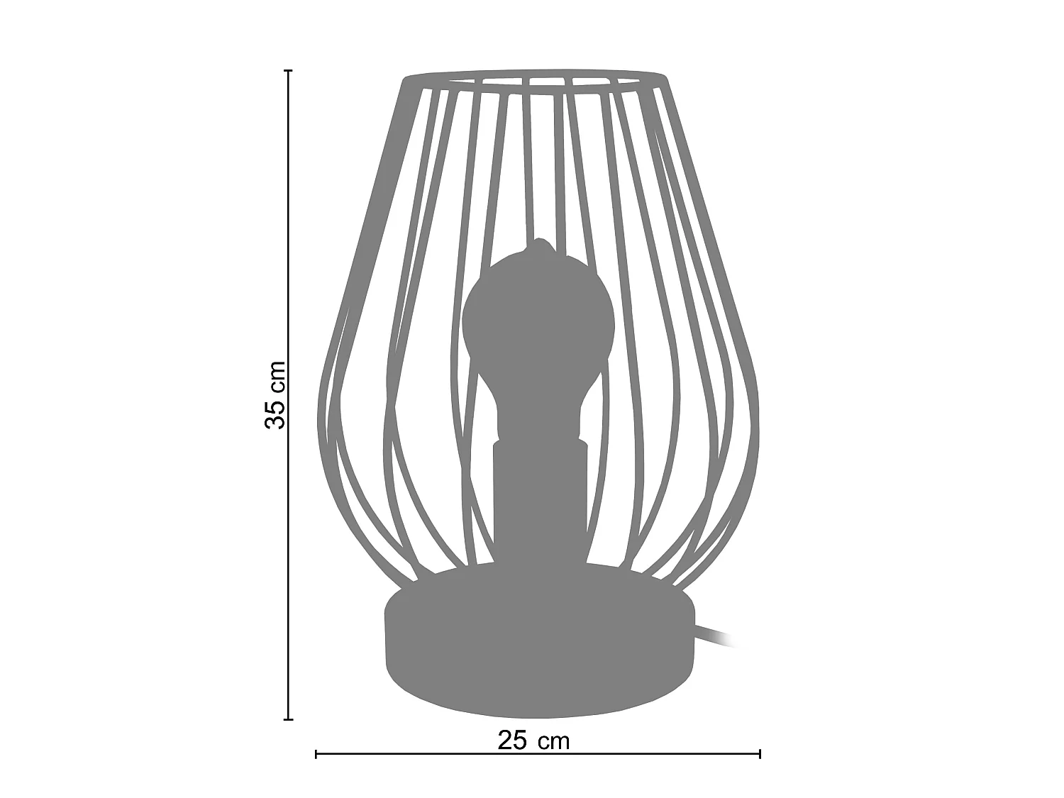 Lampe de chevet bois filaire,blanc 35 cm.
