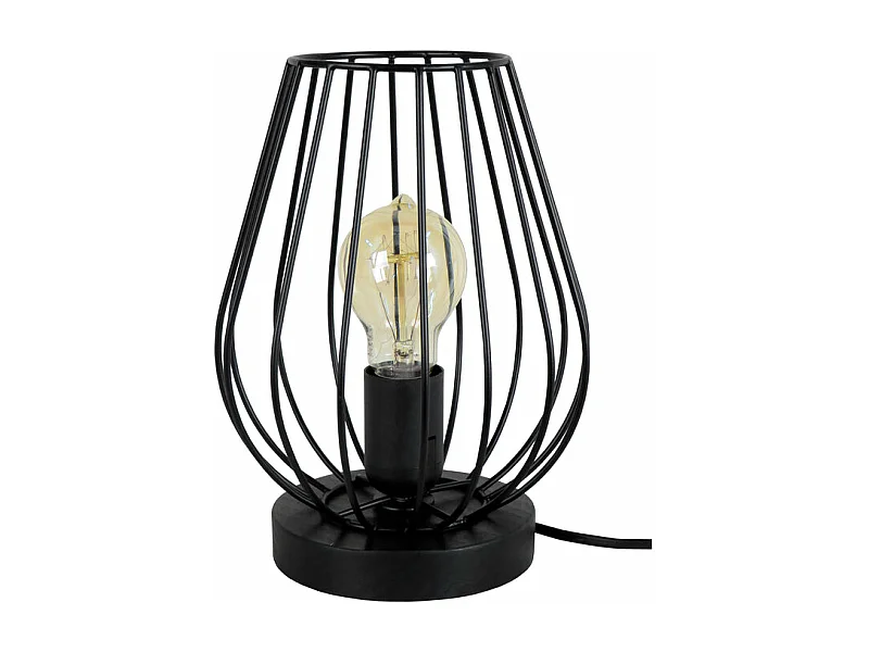 Lampe de chevet filaire bois  bois noir 25 cm.