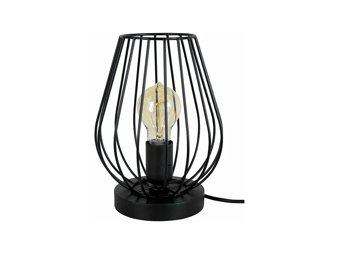 Lampe de chevet filaire bois  bois noir 25 cm.