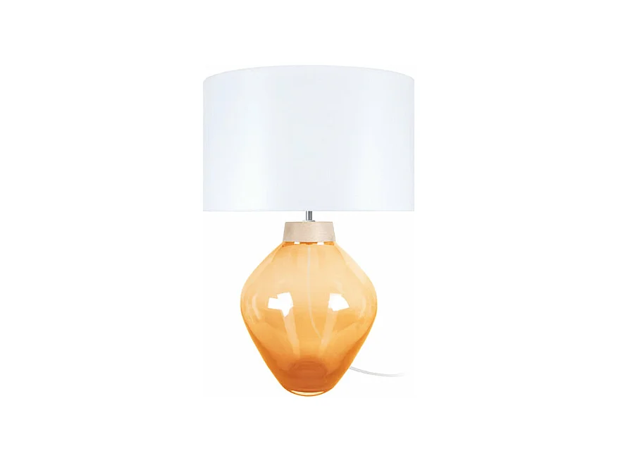 Lampe de salon vase verre  jaune,naturel 60 cm.