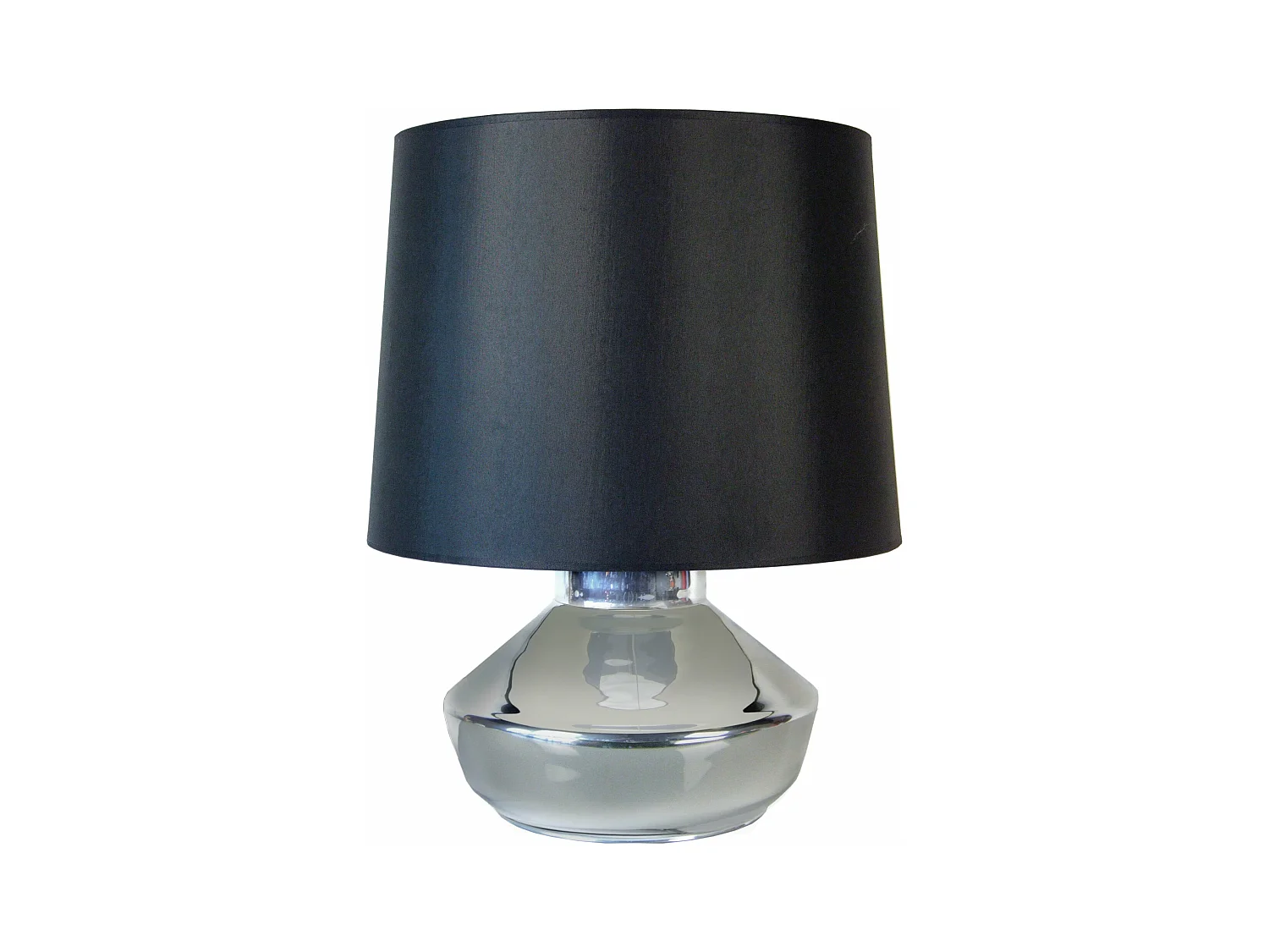 Lampe de salon vase verre  chrome 52 cm.