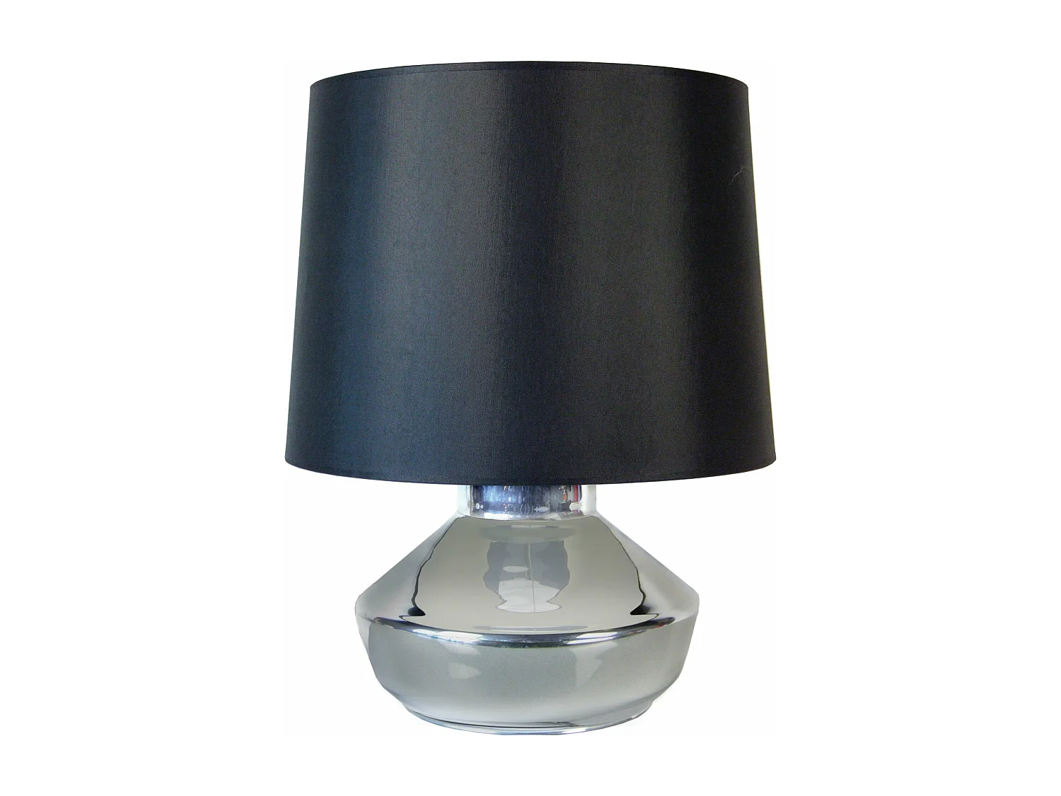 Lampe de salon vase verre  chrome 52 cm.