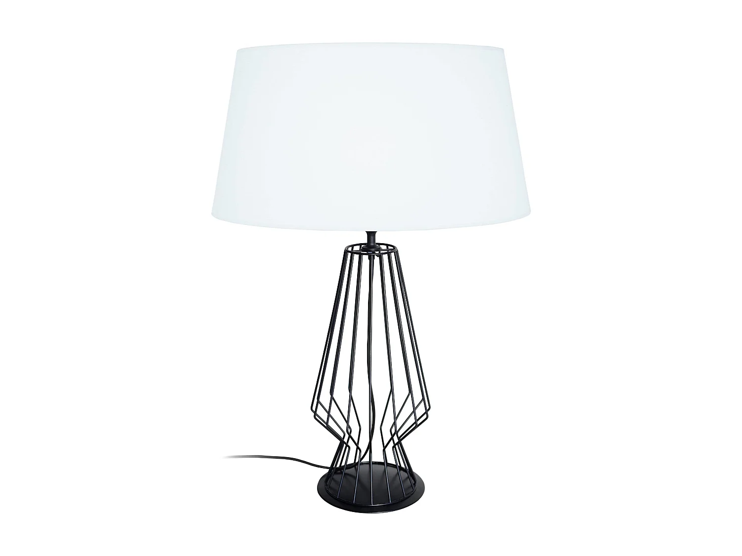 Lampe de salon filaire, métal  noir,blanc 64 cm.