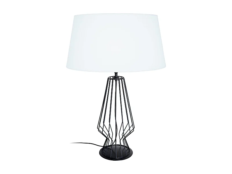 Lampe de salon filaire, métal  noir,blanc 64 cm.