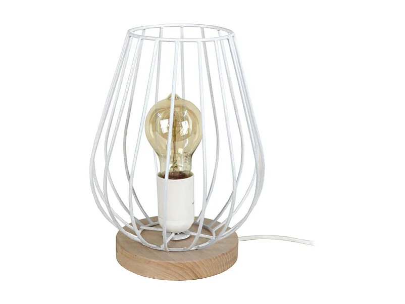 Candeeiro de mesa TOSEL POT tecido vaso fumado D30 x  H45  cm