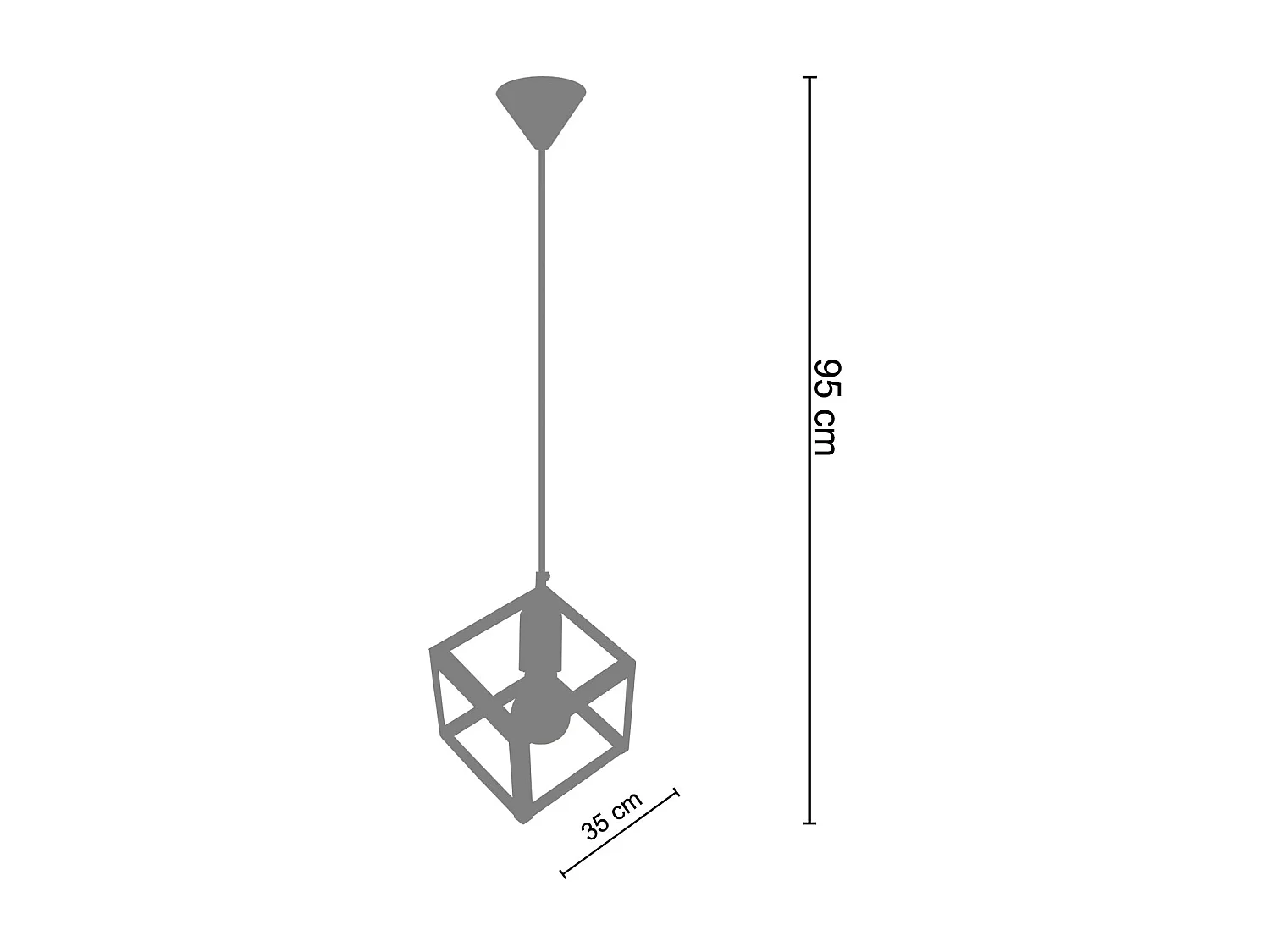 Suspensão TOSEL  HEXAÈDRE B metal cúpula marfim D38 x  H77  cm