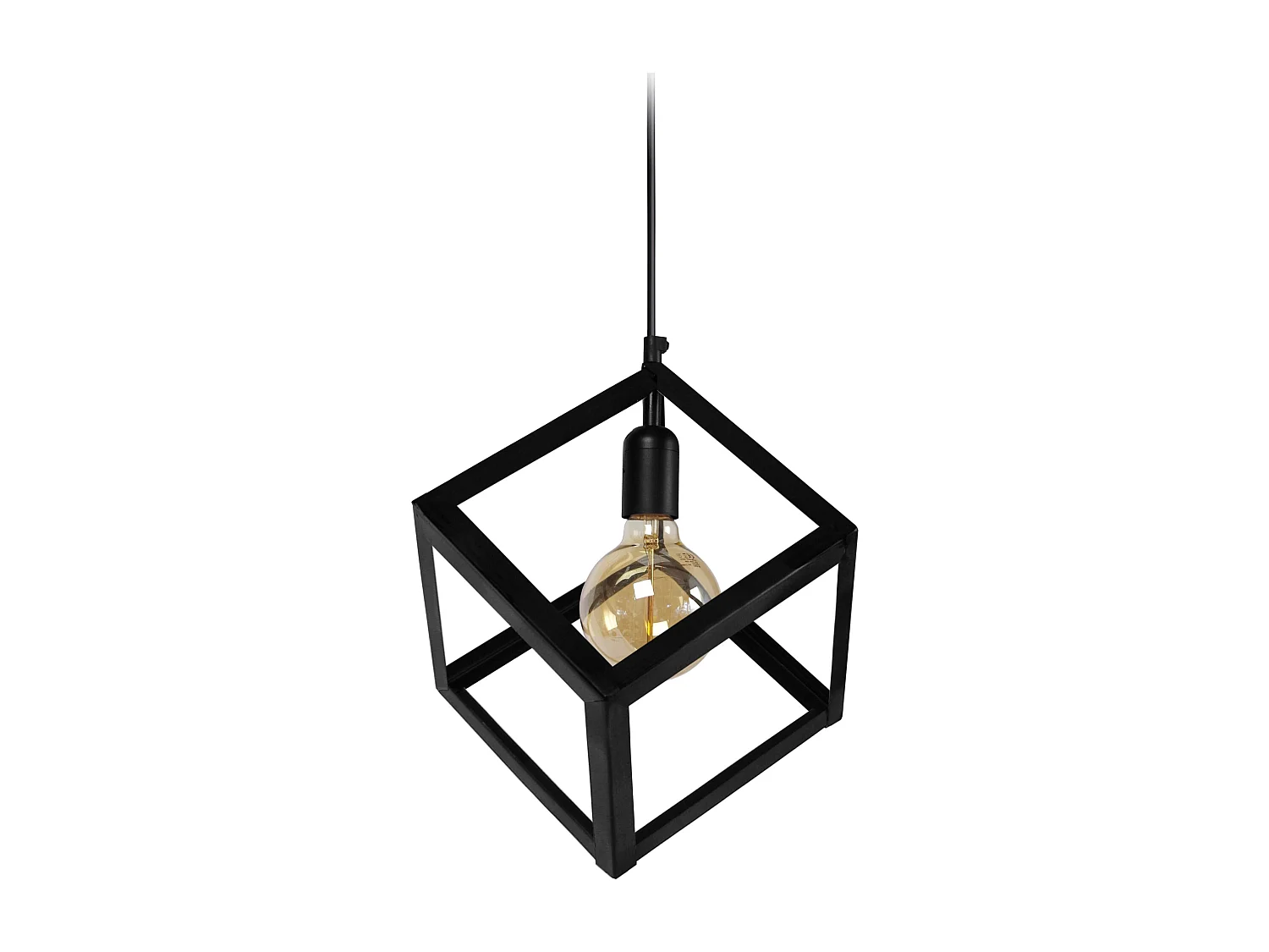 Suspensión  TOSEL ,metal,Negro ,A86xD 27xP27cm