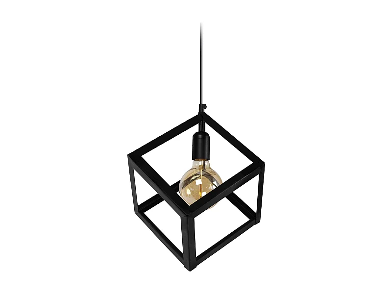 Suspension TOSEL ,métal,Noir ,H86xD 27xP27cm