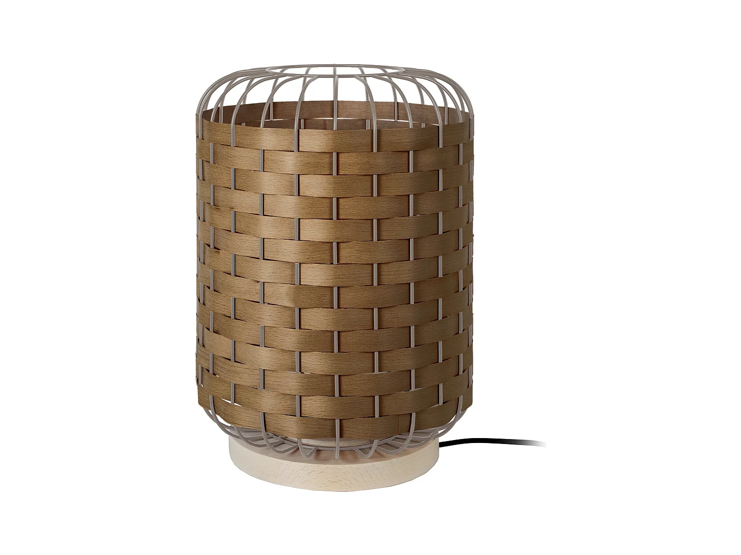 Lampe a Poser TOSEL ,bois,naturel,H40xD26x P26cm