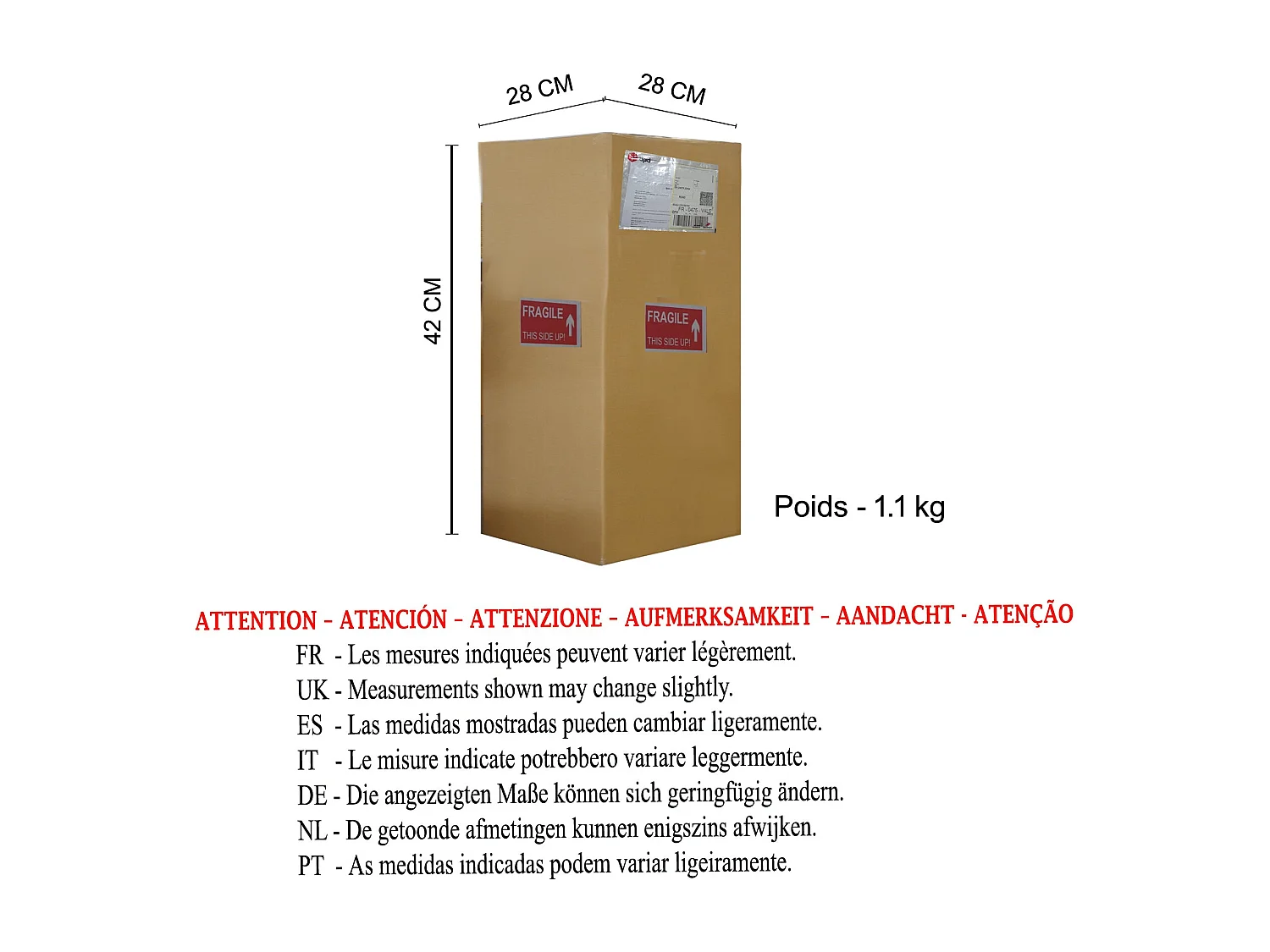 Abajur TOSEL BORDEAUX tecido garrafa branco D35 x  H50  cm