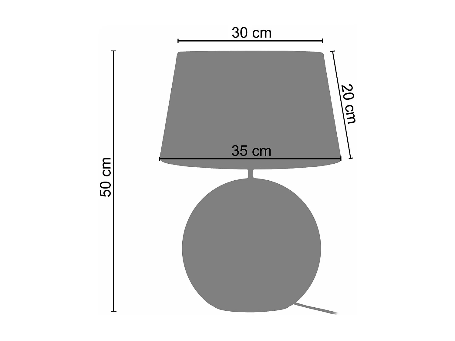 Candeeiro de mesa TOSEL ANAIS tecido coluna branco D35 x  H84  cm