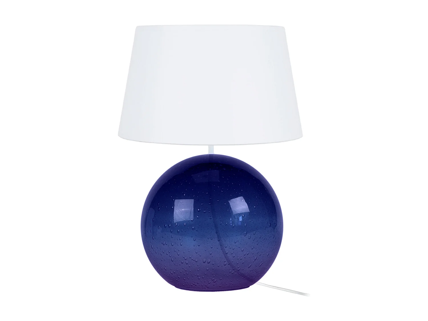 Lampe a poser vase, verre  bleu 50 cm.
