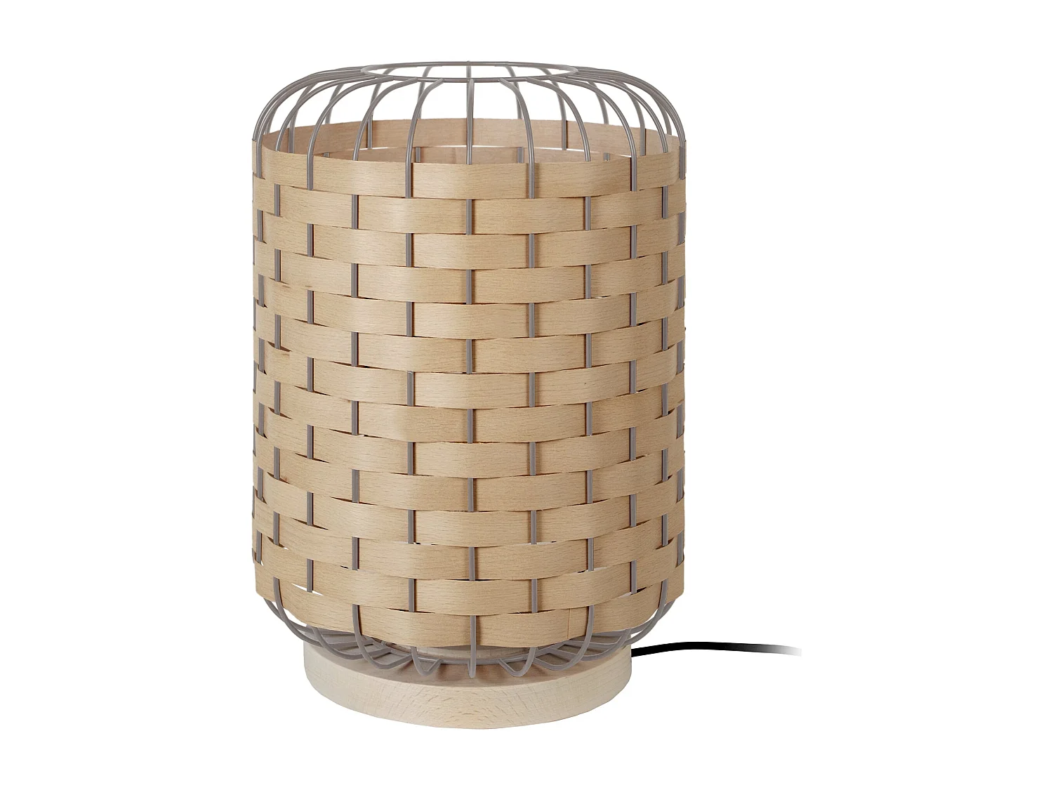 Lámpara de Mesa  TOSEL ,madera,Gris ,A40xD26xP 26cm