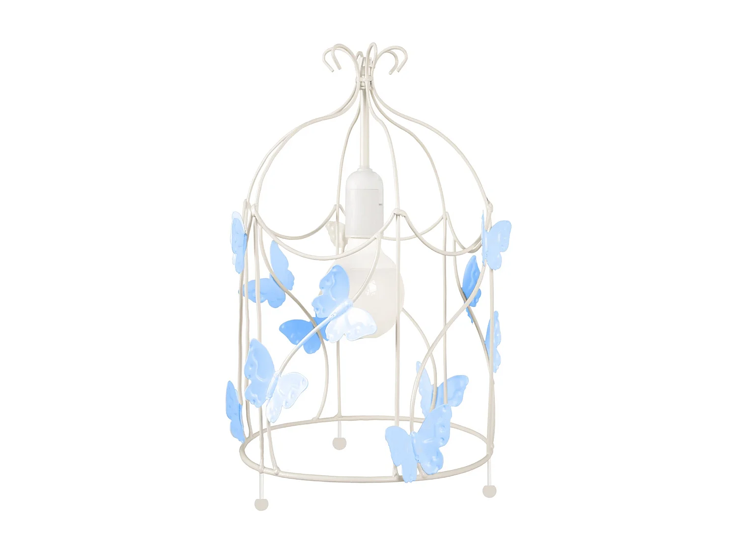 Lampe de chevet colonne métal  bleu 33 cm.