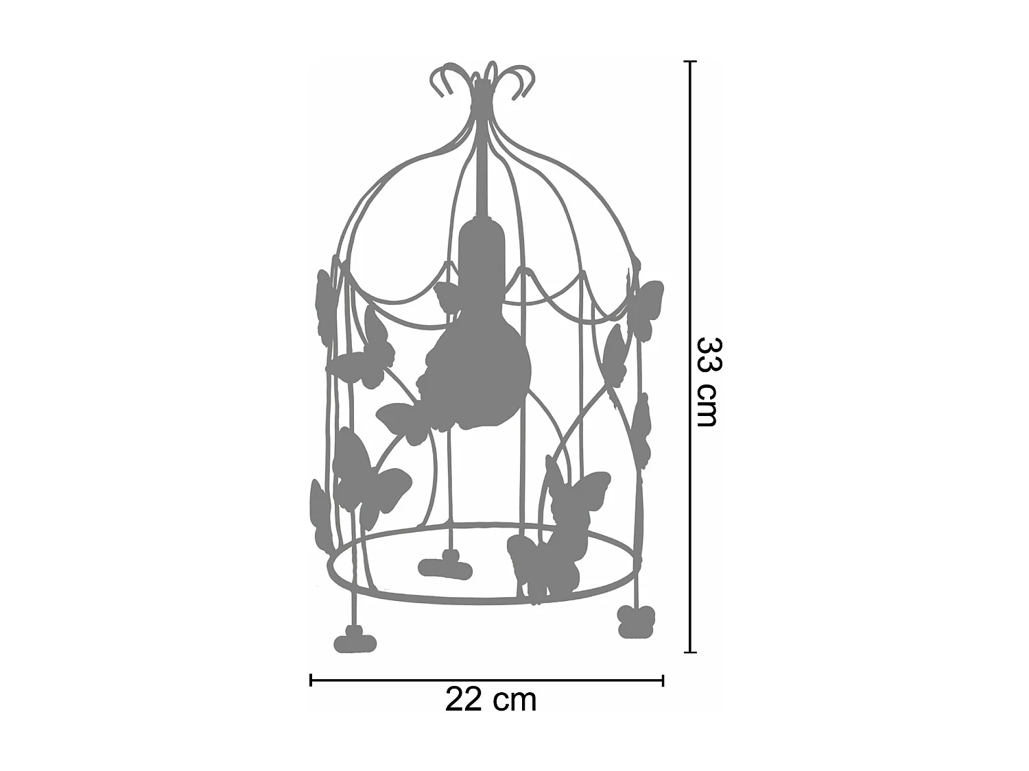 Lampe de chevet colonne métal  bleu 33 cm.