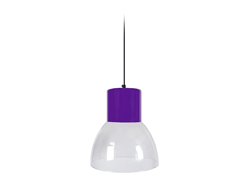 Suspension dôme verre  violet,noir 92 cm.