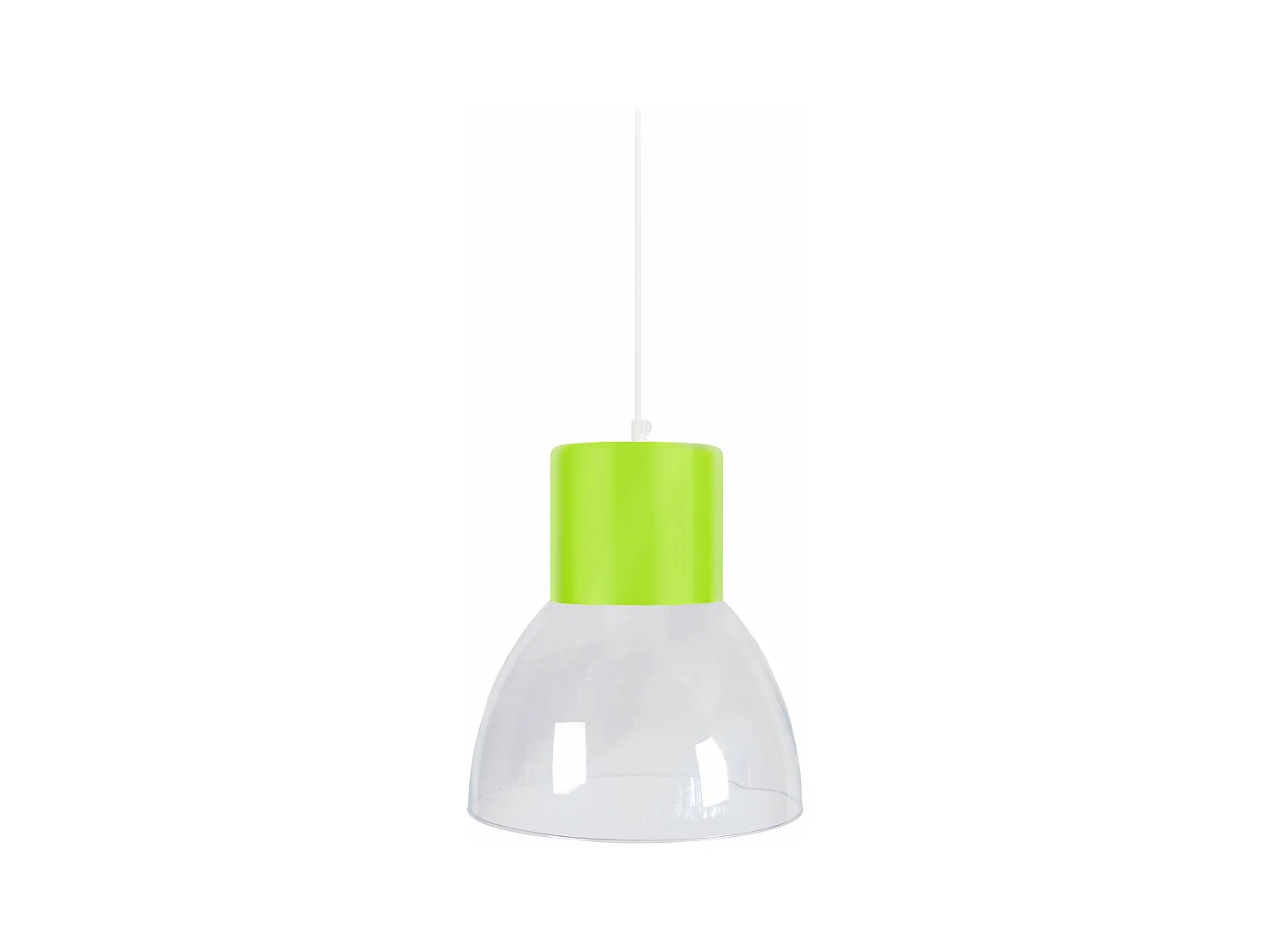 Suspension dôme verre  vert,blanc 92 cm.
