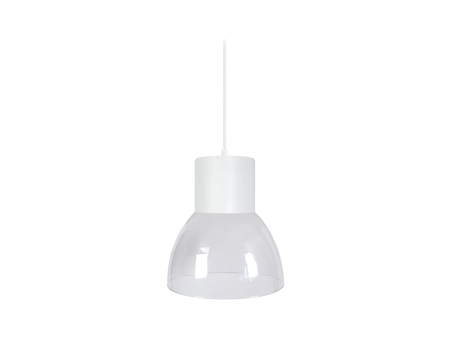Suspension dôme verre  blanc 92 cm.